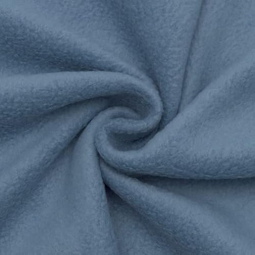 STOFFKONTOR Polar Fleece Stoff antipilling - Meterware, Farbe Tauben-Blau - zum Nähen von Bekleidung und Homeaccessoires