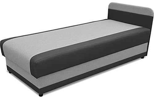 bonni Polsterbett Talig 90x200cm Bett mit Bettkasten Boxspringbett mit Stauraum Einzelbett Jugendbett Stauraumbett (Graphit/Grau)