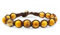 Samsara Bracciale Tibetano Buddista - shamballa con perle in Palo Santo 8mm - Filo in cotone cerato marrone (Marrone)