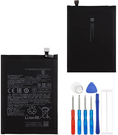 E-yiiviil Batterie de rechange, BN5A, compatible avec Redmi Note 10 5G, Redmi 10, Xiaomi Poco M3 Pro 5G, avec outils