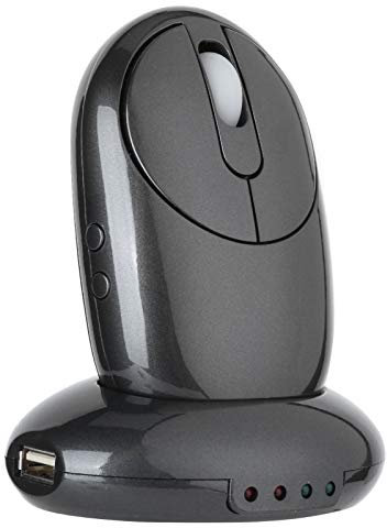 Drahtlose Maus, 2,4-GHz-Gaming-Funkmaus mit 4-Port-USB-Hub-Ladestation/symmetrisches Design der Linken/rechten Hand für Spiele/Büro