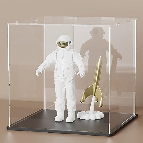 Acryl-Präsentationsvitrine, 8x8x8 Zoll Acryl-Würfelboxen zur Präsentation, klare Vitrinen mit mattem schwarzen BOD