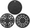 Tapis de dessous de plat en silicone, 3 maniques résistants à la chaleur, multi-usages antidérapants pour comptoirs de cuisine et table (noir)