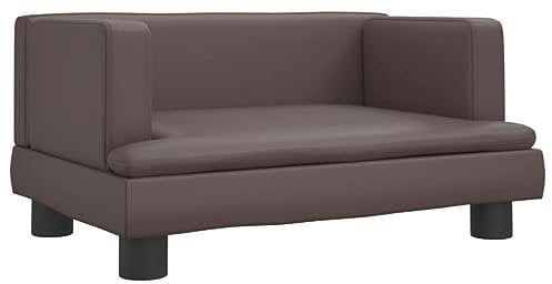 vidaXL Hundebett, Hundekissen mit weicher Polsterung, Hundesofa Hundecouch für kleine Hunde Haustiere, Haustierbett Katzenbett, Braun Kunstleder