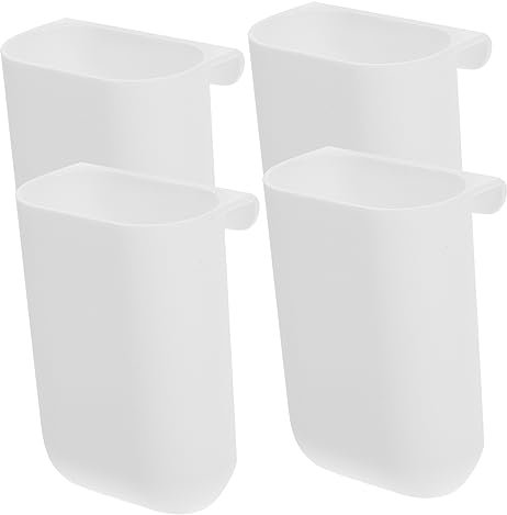 Cabilock 4 Pièces Outil Tasse Suspendue Pour Chariot Utilitaire Panier Suspendu De Rangement Pendaison Peut Porte-gobelet Suspendu Pot à Crayons Suspendu Stockage Blanche Plastique Étudiant