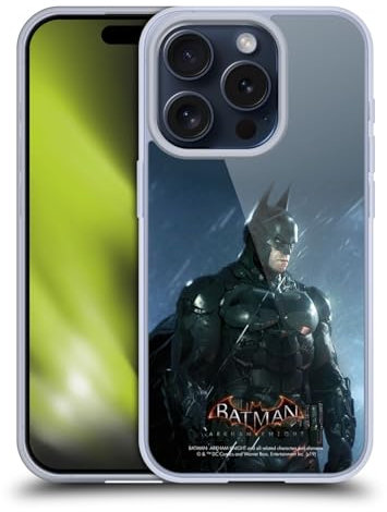 Head Case Designs Officially Licensed Batman Arkham Knight Batman Characters Gel Case [Military Grade Protection] Compatible with Apple iPhone 15 Pro and Compatible with MagSafe