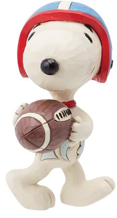 Enesco Peanuts by Jim Shore Snoopy Miniaturfigur mit Fußball, 8,2 cm, Mehrfarbig, 6014340