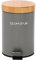 simpa 3L 3 Litre Matt Dark Grey Slim Soft-Closing Pedal Dustbin with Bamboo Lid