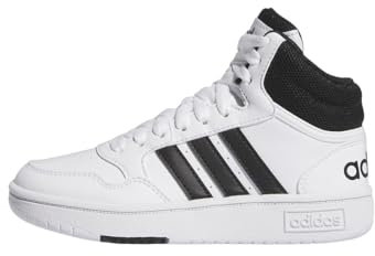 adidas Hoops Mid Schuhe, Obermaterial Textil, Weiß, Cloud White Core Black Core Black, 4.5 UK Child