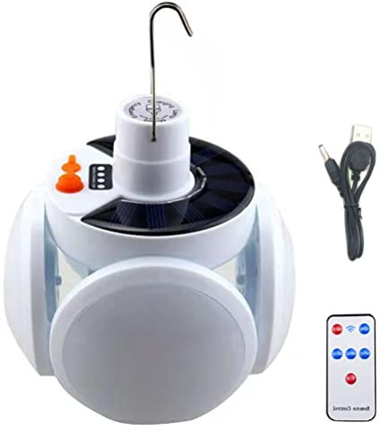 Lanterne de camping solaire rechargeable LED 3000 mAh étanche 5 modes lampe de tente pliable avec télécommande pour camping extérieur terrasse