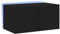 vidaXL Meuble TV Mural avec lumières LED Noir 60x35x31 cm