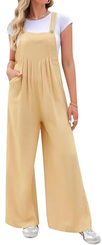 Migcaput Salopette Da Donna Casual Oversize Salopette Estate Pagliaccetto Senza Tuta Senza Maniche In Cotone E Lino Casual Pantaloni Da Donna