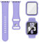 3-IN-1 Kompatibel mit Apple Watch Armband + Hülle + Displayschutz 40mm 41mm 44mm 45mm, Sport Silikon Band + Hard Hülle Mit Glas Kompatibel für iWatch Series SE 9 8 7 6 5 4 Damen Herren Lila