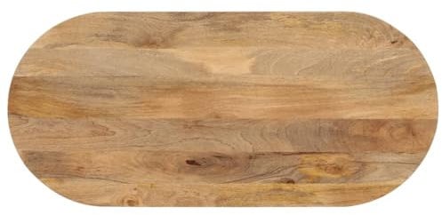 vidaXL Tischplatte, Holzplatte für Tisch Esstisch Couchtisch, Ersatztischplatte Massivholzplatte, 80x40x3,8cm Oval Massivholz Mango