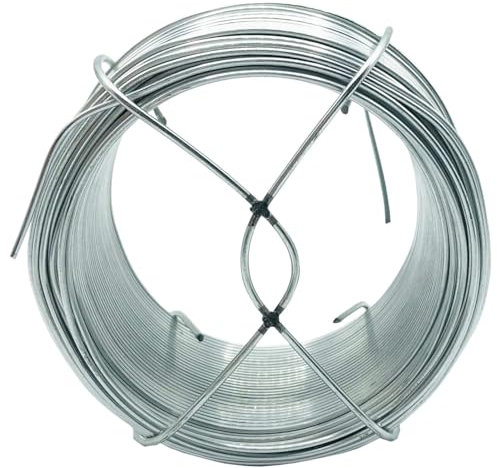 Verzinkter Draht, 12 Gauge, 2,8 mm (0,11 Zoll) Durchmesser, biegsamer Metalldraht, massiver Metalldraht, leicht zu schneiden, für Garten-DIY-Blumenbefestigung, Befestigung von Zäunen, Silber (Size :