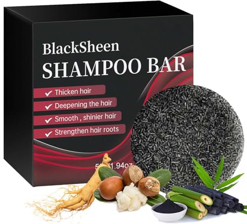 Organic Hair Darkening Shampoo Bar for Men & Women - Reduces Grey, Moisturizes & Promotes Hair Growth - Soap for Grey Hair Included