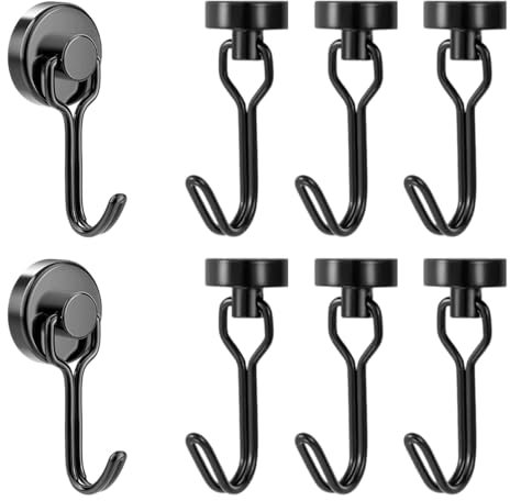 USHXVG 8 Pieces of Magnetic Hooks, Magnetic Truck Hooks, Refrigerator Magnetic Hooks, Kitchen Magnetic Hooks, Magnetic Coat Hooks