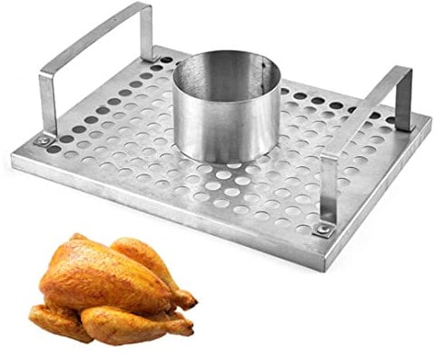 Beer Can Chicken Roaster Stand, Barbecue Rotisserie Rack Vertical BBQ Chicken Holder, Beer Can Holder Stand BBQ Roaster Cooker