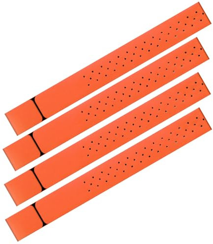 Oudain 4 Pcs Replacement Heart Rate Monitor Band, Soft Heart Rate Strap Armband Strap, Theory Fitness Adjustable Strap (0.8 x 14.2 Inch,Orange)