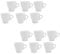 PALUPLUS Set 12 Tazzine Caffè in Porcellana da 80 ml, Tazze da Espresso con manico, Lavabili in Lavastoviglie, adatte per Microonde, Colore Bianco -208F