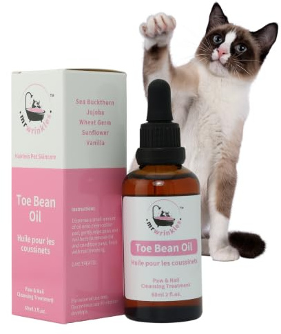 Mr Wrinkles Toe Bean Oil Paw & Nail Care for Cats | Paw & Nail Care for All Cats, Cleans & Conditions, Lick-Safe, 100% Natural, Product of Canada