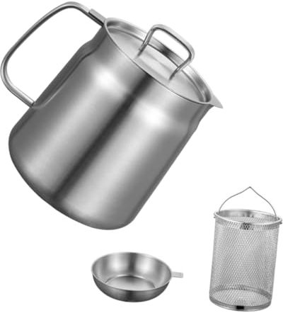 Ciieeo Pot de Multifonctionnel Pot de Graisse 2l Passoire en Acier Inoxydable Incluse pour La Famille Et Le Restaurant