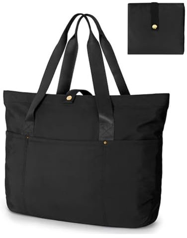 Aucuu Tote Bag Damen, Große Shopper Handtasche, Shopper Tasche Handtasche, Faltbare Umhängetasche mit Reißverschluss und Taschen, Shopper Schultertasche, Reisetasche Wasserdicht, Strandtasche