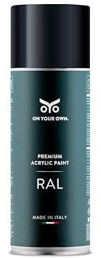 OYO - Spray Vernice Acrilica Nero Satinato 400ml per Progetti Fai-da-Te - Bomboletta Spray per Uso Multiplo (1, RAL 9005) - On Your Own
