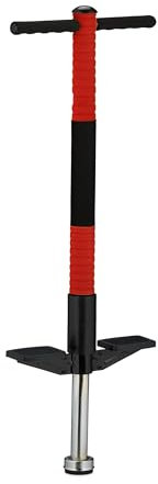 Relaxdays Pogo Stick, Palo Saltarín Infantil, Saltador hasta 35 kg, Acolchado, Exterior, Antideslizante, Acero, Rojo, Plástico, Inoxidable, Gomaespuma, 95 x 24 x 6 cm