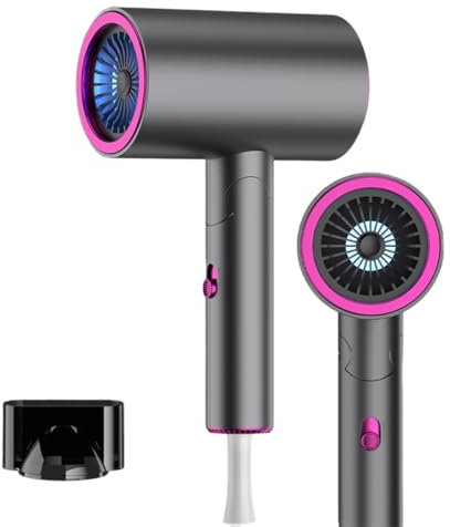 Seche Cheveux Pliable, Sèche Cheveux de Voyage, Sechoir Cheveux Ionique Pliable, Portable Hair Dryer avec Buse Concentrateur et 3 Modes Réglables, Faible Bruit, pour Famille Voyage Salons de Coiffure