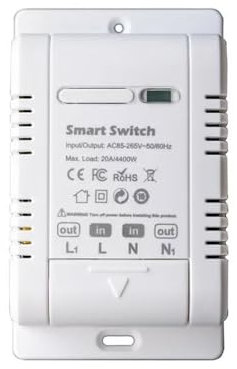 Tuya WiFi 20A Interrupteur intelligent Disjoncteur APP Télécommande Moniteur de puissance Protection contre la surcharge Fonctionne avec Alexa Google Home, Smart Life/Tuya APP Télécommande