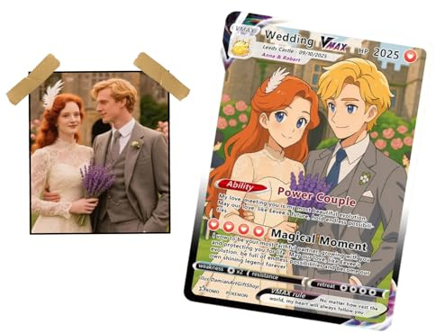 Individuelle Pärchen-Foto-Pokekarten, personalisierte Porträt-Pokekarte | Gifts of Poke Geburtstagskarten für Ehefrau, Freunde, beste Freunde, Haustier und Vater, personalisierter animierter Stil