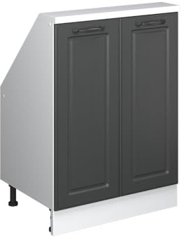 Vicco Armario de Cocina para Techo Inclinado R-Line, Antracita casa de Campo/Blanco, 60 cm con 2 Puertas