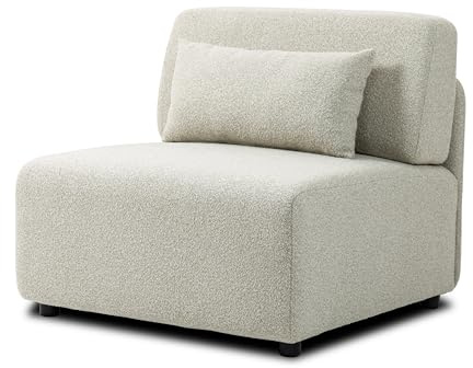 Kosmi Modulares Sofa, Beige Mila | Sofa 2 verstellbar | unabhängige Module (links, rechts) | weicher und eleganter Schlaufenstoff (1 Modul (M))