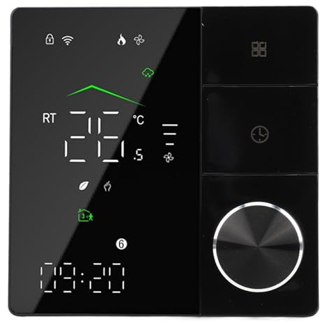 SUPYINI Thermostat pour Maison Intelligente Thermostat Programmable WiFi Commande Vocale à écran Tactile Charge 16A Télécommande avec Application Smart Life avec de la Station Météo