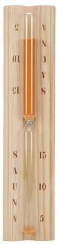 VELATEMOR 15-Minuten-Sauna-Sanduhr, an der Wand Montierte, Drehbare, Hitzebeständige Sauna-Sanduhr aus Holz für den SPA-Raum