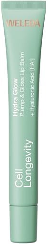 WELEDA Cell Longevity Hydra Glow Plump & Gloss Lip Balm Lippenpflege 12ml | Lippenpflege Balsam mit Hyaluronsäure für gepflegte, geschmeidige Lippen mit glossy Finish (Naturkosmetik, vegan)