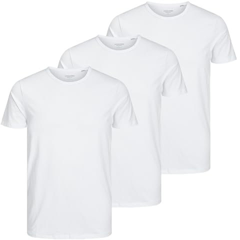 Jack & Jones Basic Crew Neck Short Sleeve Men's T-Shirt - White - L