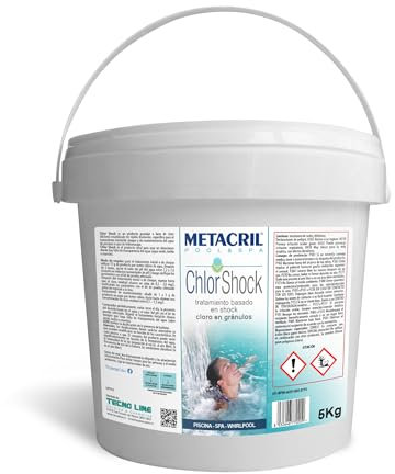 Metacril Chlor Shock 5 KG granulare- Cloro (dicloro) Rapida dissoluzione in granuli per Trattamento Shock per Piscina e Spa IDROMASSAGGIO