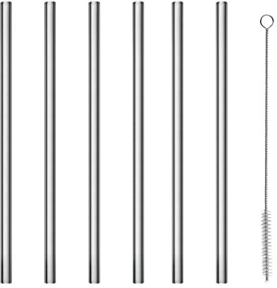 blomus -SALA- 6er Set Glastrinkhalme, wiederverwendbare Strohhalme aus recyceltem Glas, transparent, inkl. Reinigungsbürste, spülmaschinenfest, stoßfest, Farbe Smoke, Mat. Glas (64246)