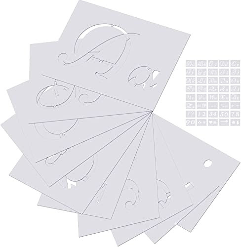 40 Stück 80 Designs Buchstaben Schablonen zum Malen auf Holz, Kunst Handwerk Schablonen, Wiederverwendbare Kunststoff Alphabet Schablonen mit Kalligraphie Schriftart Groß- und Kleinbuchstaben