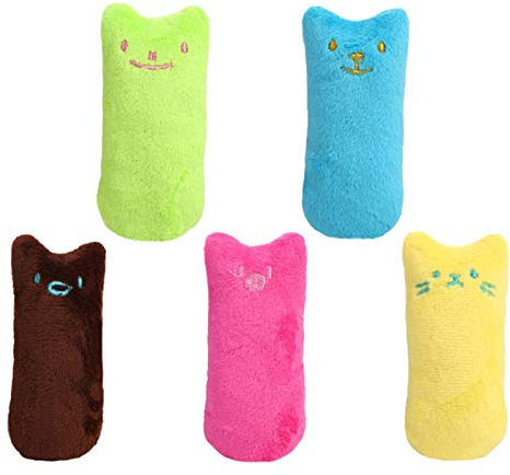 BAOK Jouets de dentition pour chaton, jouets rechargeables à l'herbe à chat – Résistant aux morsures – Jouet à mâcher pour chat, jouet à mâcher rempli d'herbe à chat
