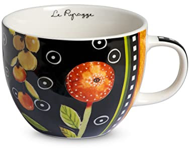 Tazze Colazione di Egandella Collezione Le Pupazze. Oggetto Realizzato in New Bone chinadi Colore Nero. La referenza è: 214038