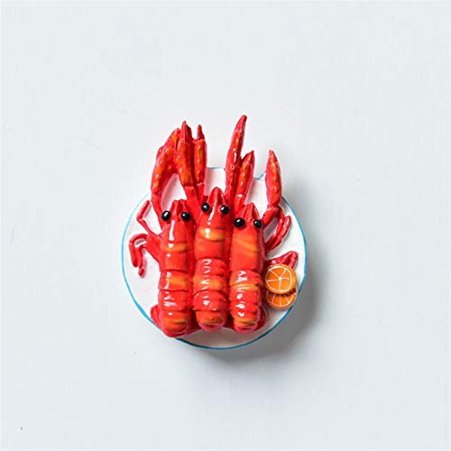 Türaufkleber 3D Magnetische Kühlschrank-Aufkleber Kühlschrankmagnet Personalisierte Kreative Cartoon Niedlichen Brotkrebs-Ornamente Pan-Kessel-Sammlung (Color : Lobster)
