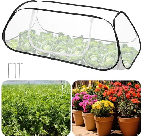 115x56x40Cm Pop Up Garden Mesh Plant Cover-Pest Insect Barrier Netting | Garden Fruit Plant Tent Cage Protector for Protect Plant Vegetable Fruit from Birds Insects