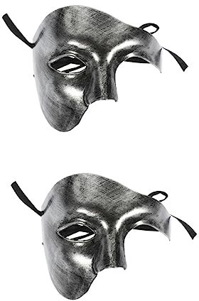 TOYANDONA 2 Pièces Demi-Visage Un Masque Pour Les Yeux Balle Dentelle Masques Garçon Mascarade Masques De Carnaval Accessoires De Bal Masques Pour Les Yeux En Vrac Fantôme De L'Opéra Masque