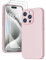 GOODVISH 3 in 1 Silicone Cover per iPhone 15 Pro 6.1 (2023), Custodia con 2 Pellicola Protettiva, Case per Cellulare Ultra Sottile Antiurto Resistente [Protezione Fotocamera], Rosa Sabbia