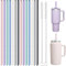 NiHome 14 Silicone Straws 14-Pack for Stanley Tumblers, Customizable Length Perfect Fit in Large Bottles, BPA-Free Food Grade Silicone for Vibrant Drinks, Includes 2 Cleaning Brushes (Macaron Colors)