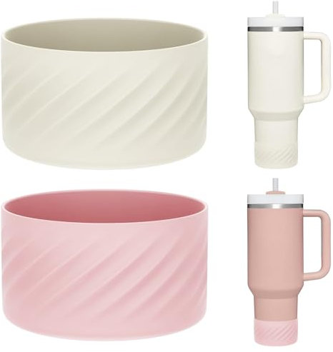 KAMHBE Lot de 2 manchons en silicone pour gobelet de bateau Stanley Cup Quencher - Protection du sol - Accessoire pour tasse Stanley