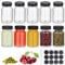 Hejo 10 Pcs Mini Bouteille Verre, 60 ml Petite Bouteille en Verre avec Étiquette, Petite Bouteille Shot de Jus, Mini Bouteille Shot pour Jus de Fruits Jus de Gingembre (Couvercle Noir)